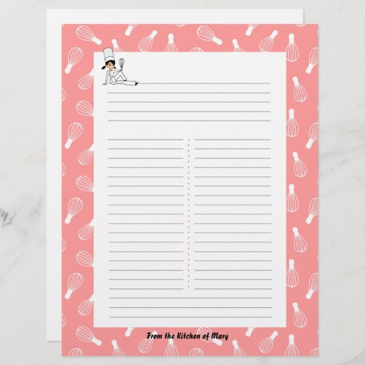 Küche Kunstrezepte mit Ihrem Namen (Vorne/Hinten)