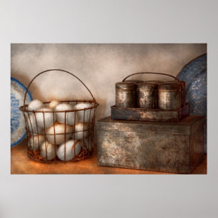 Küche - Lebensmittel - Eier - frisch heute Morgen Poster