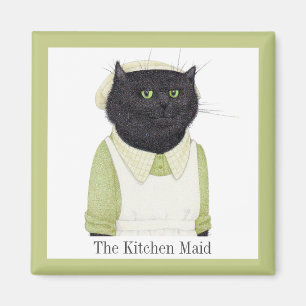 KÜCHE MAD CAT Square Magnet + Text