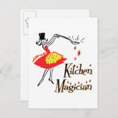 Küche Magician Retro Kochkunst Postkarte (Vorne/Hinten)