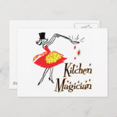 Küche Magician Retro Kochkunst Postkarte (Vorne/Hinten)