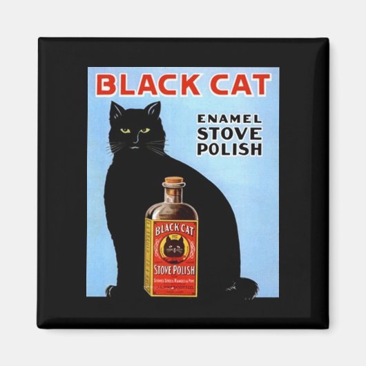 KÜCHE MAGNET ~ VINTAGE SCHWARZE KATZE! STOVE POLIS (Vorne)
