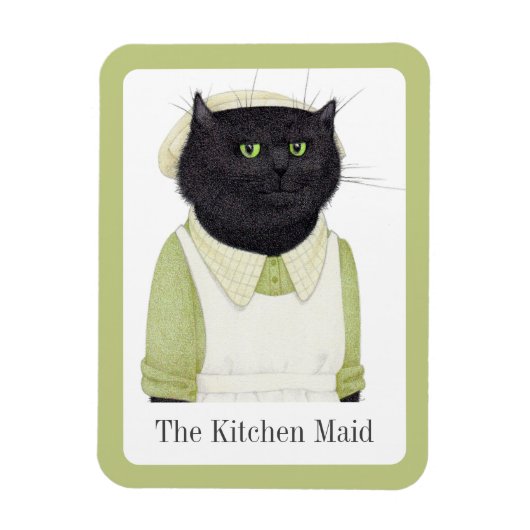 KÜCHE MAID CAT 3x4 Flexible Magnet + Text (Vertikal)