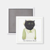 KÜCHE MAID CAT Square Magnet + Text II (Vorderseite/Rückseite)
