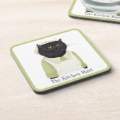 KÜCHE MAID CAT-Untersetzer aus Kunststoff + Text Getränkeuntersetzer (Linke Seite)