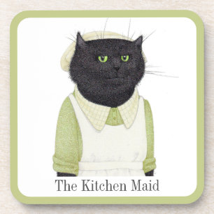 KÜCHE MAID CAT-Untersetzer aus Kunststoff + Text Getränkeuntersetzer