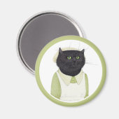 KÜCHE MAL CAT Round Magnet (Vorderseite/Rückseite)