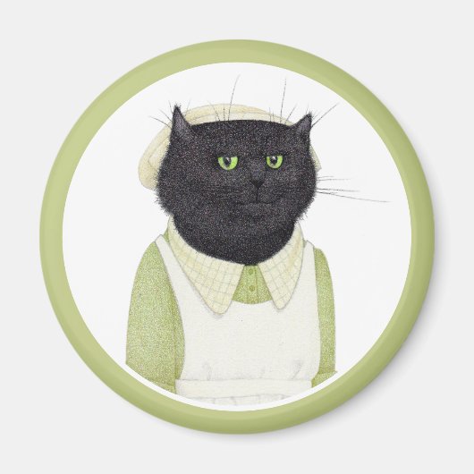 KÜCHE MAL CAT Round Magnet (Vorne)