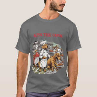 Küche mit Hund Koch Küss den Koch T-Shirt