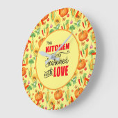 Küche mit Liebe Gemüseanbau Große Wanduhr (Winkel)