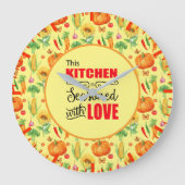 Küche mit Liebe Gemüseanbau Große Wanduhr (Vorderseite)