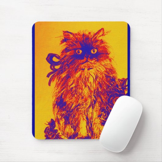 KÜCHE MIT ROSE, gelb orange blau Mousepad (Mit Mouse)