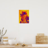 KÜCHE MIT ROSE, gelb orange blau Poster (Küche)
