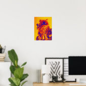 KÜCHE MIT ROSE, gelb orange blau Poster (Heimbüro)