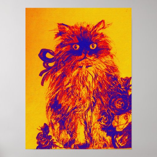 KÜCHE MIT ROSE, gelb orange blau Poster (Vorne)