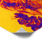 KÜCHE MIT ROSE, gelb orange blau Poster (Ecke)