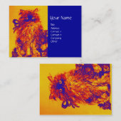 KÜCHE MIT ROSE, gelb orange blau Visitenkarte (Vorne/Hinten)