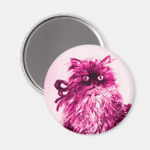 KÜCHE MIT ROSE, rosa Fuchsienweiß Magnet (Vorderseite/Rückseite)