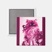 KÜCHE MIT ROSE, rosa Fuchsienweiß Magnet (Vorderseite/Rückseite)