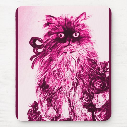 KÜCHE MIT ROSE, rosa Fuchsienweiß Mousepad (Vorne)
