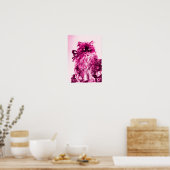 KÜCHE MIT ROSE, rosa Fuchsienweiß Poster (Küche)