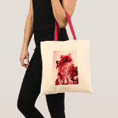 KÜCHE MIT ROSE, rot und weiß Tragetasche (Vorderseite (Produkt))