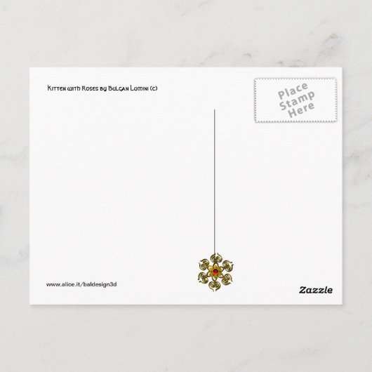 KÜCHE MIT ROSE, Schwarz und Weiß Postkarte (Rückseite)