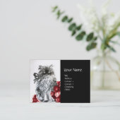 KÜCHE MIT ROSE, schwarz-weiß Visitenkarte (Stehend Vorderseite)