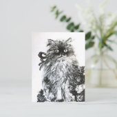 KÜCHE MIT ROSE, Schwarzweiß und Rosa Postkarte (Stehend Vorderseite)