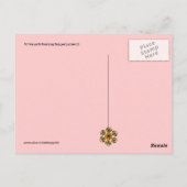 KÜCHE MIT ROSE, Schwarzweiß und Rosa Postkarte (Rückseite)