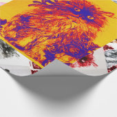 KÜCHE MIT ROTE ROSEN, orange gelb, blau Geschenkpapier (Ecke)