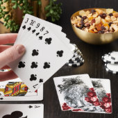 KÜCHE MIT ROTE ROSEN, Schwarz und Weiß Spielkarten (In Situ)