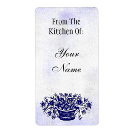 Küche mit Vintag blauem Blumengebäck