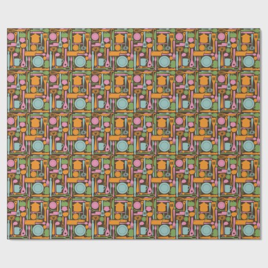 Küche | Muster 3 Geschenkpapier (Flach)