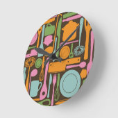 Küche | Muster 3 Runde Wanduhr (Winkel)