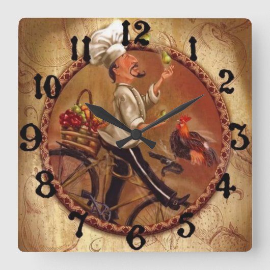 Küche Quadratische Wanduhr (Vorderseite)