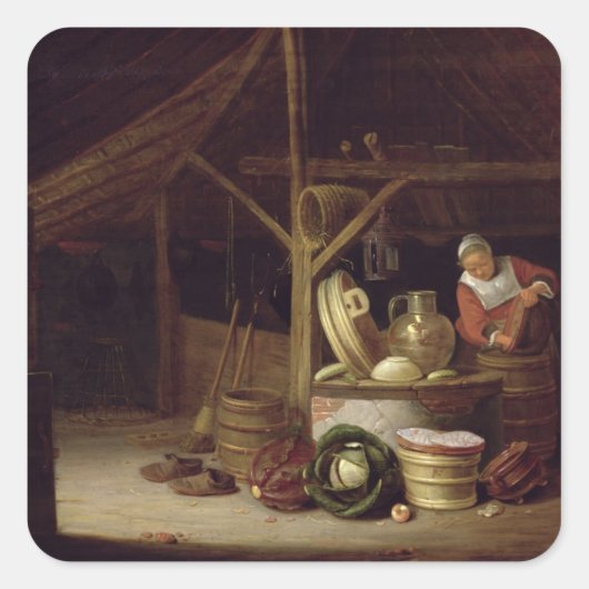 Küche Räume Quadratischer Aufkleber (Vorderseite)