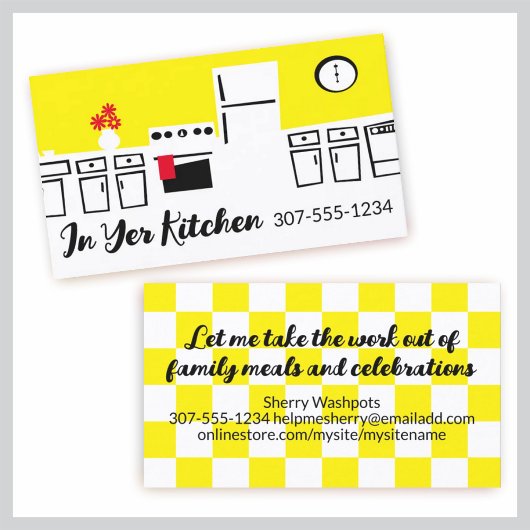 Küche Retro Kochkurs Koch Catering kulinarisch Visitenkarte