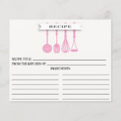 Küche Rosa Utensid Brautparty Weinkarte (Vorderseite)