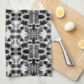 Küche Schwarz-Weiß Geschirrtuch (Viertel Falte)