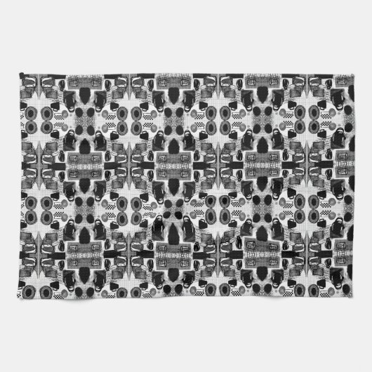 Küche Schwarz-Weiß Geschirrtuch (Horizontal)