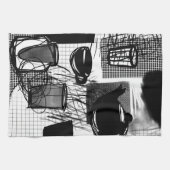 Küche Schwarz-Weiß Geschirrtuch (Horizontal)