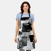 Küche Schwarz-Weiß Schürze (Getragen)