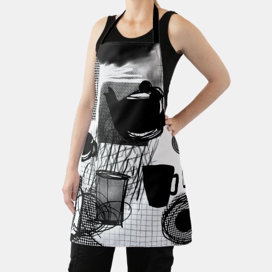 Küche Schwarz-Weiß Schürze (InSitu)