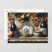 Küche Shelf Weinflaschen Weinflaschen Geschirr Postkarte (Vorne/Hinten)