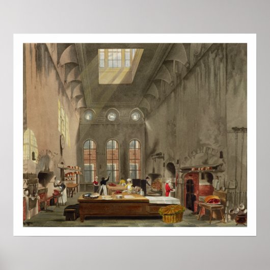 Küche, St. James's Palace, graviert von William J. Poster (Vorne)