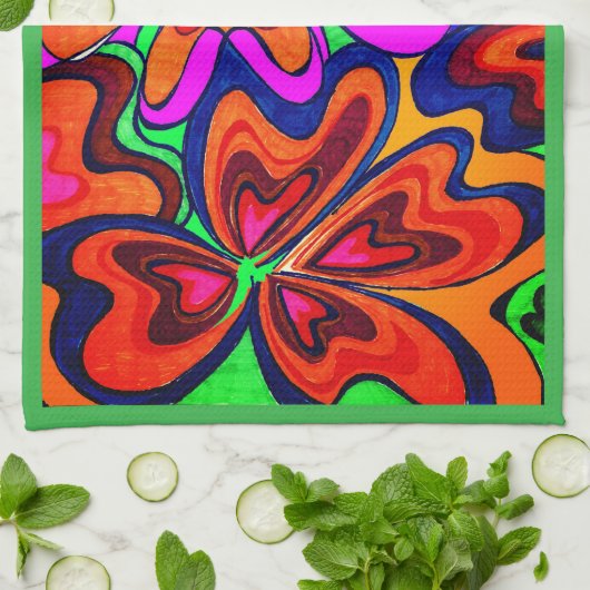 KÜCHE TOWEL "BLUME POWER" GESCHIRRTUCH (Gefaltet)