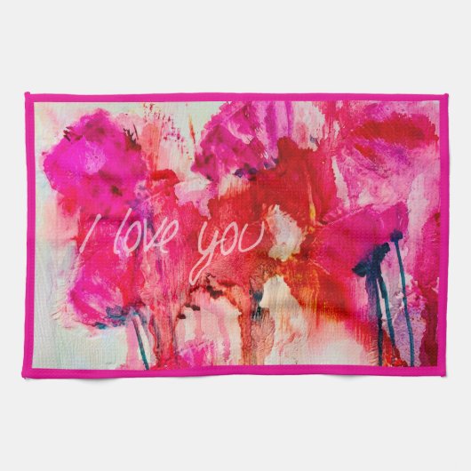 KÜCHE TOWEL "I LIEBE YOU" GESCHIRRTUCH (Horizontal)