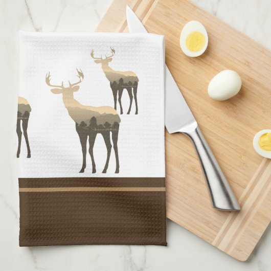 Küche Tuch-D Rotwild Geschirrtuch (Viertel Falte)