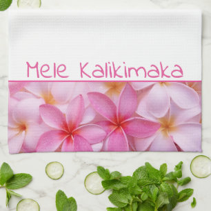 Küche Tuch-WeihnachtenMele Kalikimaka Plumeria Geschirrtuch
